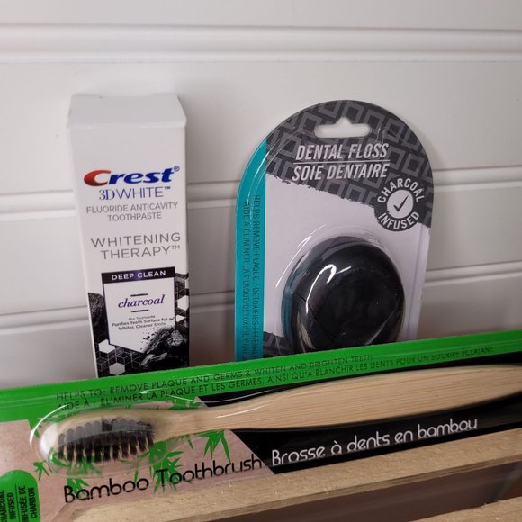 FREE with Purchase - Charcoal Infused Tooth Care 3-Piece Dental Set - Picture 1 of 7